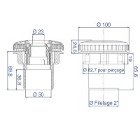 Einlaufdüse 2" AG 50 mm zum Kleben,...