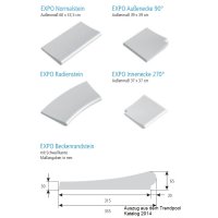 Beckenrandsteine-Set  Expo für römische Treppen