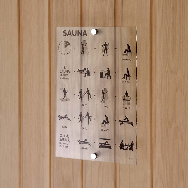 Baderegeltafel für Sauna international (Acrylglas)