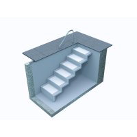 Pooltreppe Eleganz 80 (Wand) sand